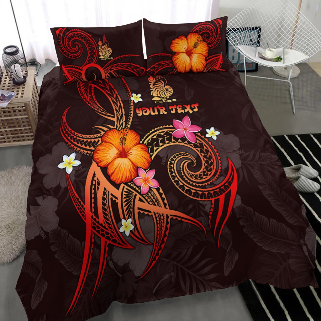 New Caledonia Polynesian Personalised Bedding Set - Legend of New Caledonia (Red) - Polynesian Pride