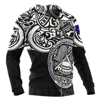 American Samoa Zip up Hoodie National Pride (White) - Polynesian Pride