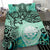 Federated States Of Micronesia Bedding Set - Vintage Floral Pattern Green Color - Polynesian Pride