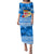 (Custom Personalised) Fiji Puletasi Dress Tapa Pattern Fijian Tropical Flowers LT13 Blue - Polynesian Pride