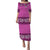 NE Fiji Bula Dress Tapa Turtles And Hibiscus Puletasi Dress Ver.04 LT14 Pink - Polynesian Pride