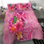 Wallis And Futuna Polynesian Bedding Set - Floral With Seal Pink - Polynesian Pride