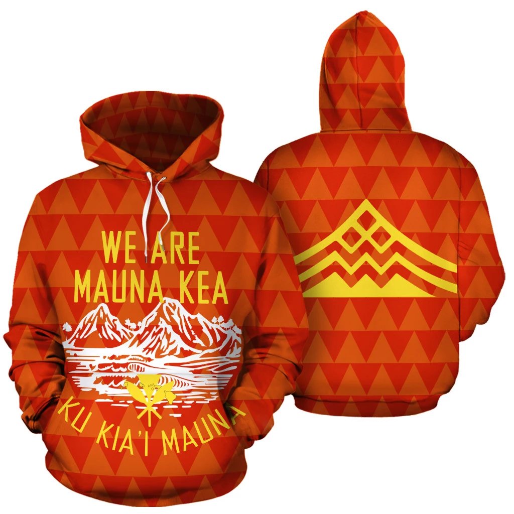 Kanaka Map Mauna Kea Triangle Hoodie Unisex Red - Polynesian Pride
