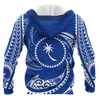 Chuuk Micronesia ll Over Hoodie Blue Tribal Wave - Polynesian Pride