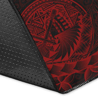 American Samoa Area Rug - Polynesian Pattern Style Red Color - Polynesian Pride