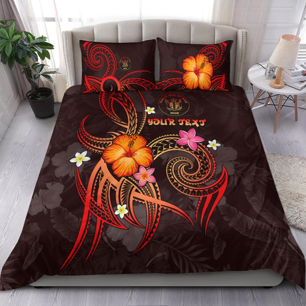 Niue Polynesian Personalised Bedding Set - Legend of Niue (Red) - Polynesian Pride