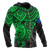 Pohnpei Polynesian Zip Hoodie Polynesian Green Turtle - Polynesian Pride
