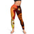 Tonga Women's Leggings - Tribal Tuna Fish Orange - Polynesian Pride