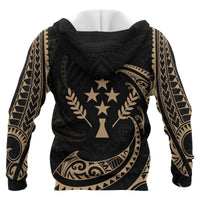 Kosrae Micronesia All Over Custom Zip up Hoodie Gold Tribal Wave - Polynesian Pride