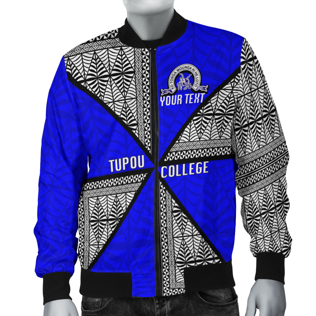 (Custom Personalised) Tonga Tupou College Bomber Jacket - Tongan Patterns - LT20 Black Unisex - Polynesian Pride