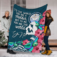 (Custom Personalised) Marshall Islands Mothers Day With Green Turtle Blanket - LT12 - Polynesian Pride