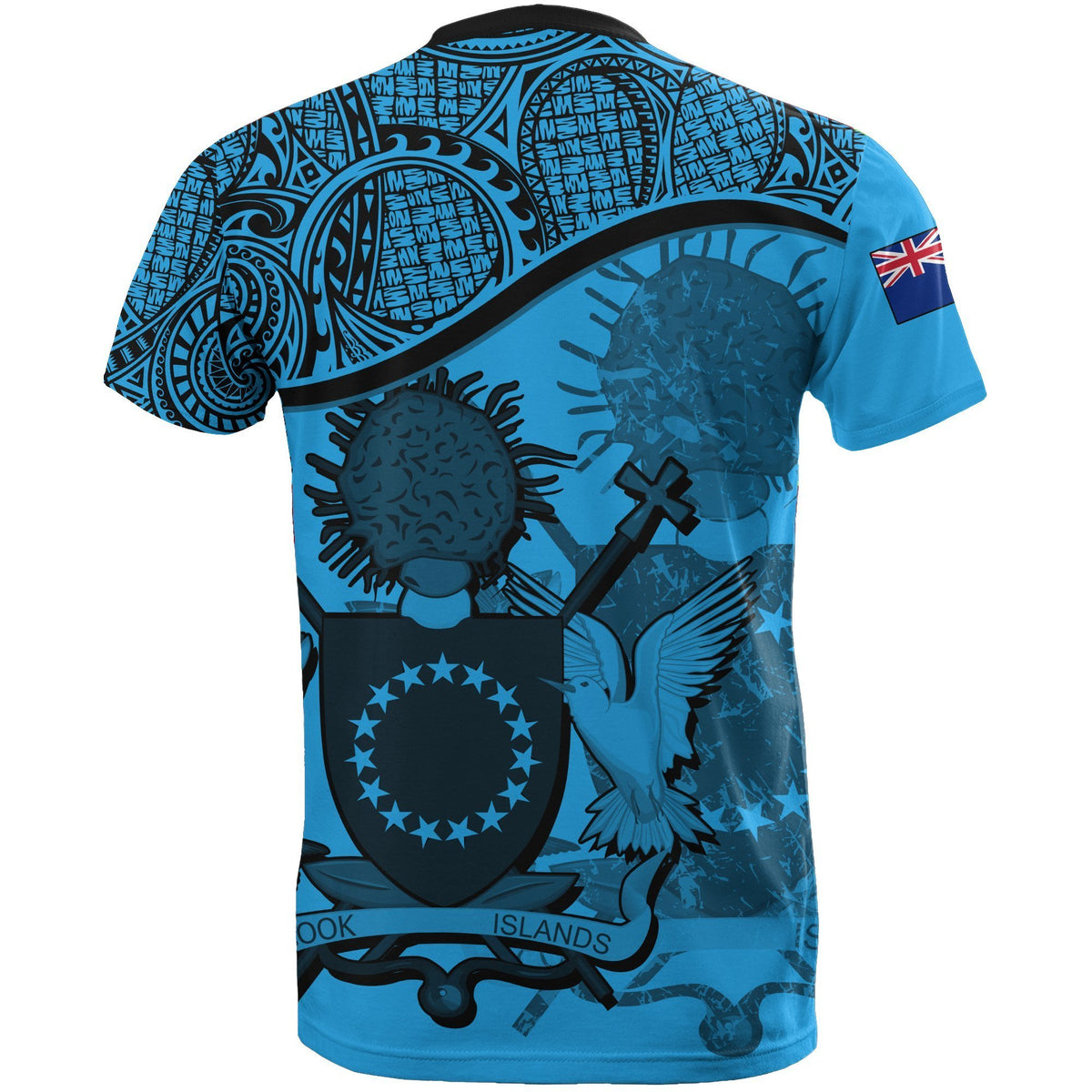 Cook islands Blue Coat of Arms T Shirt - Polynesian Pride