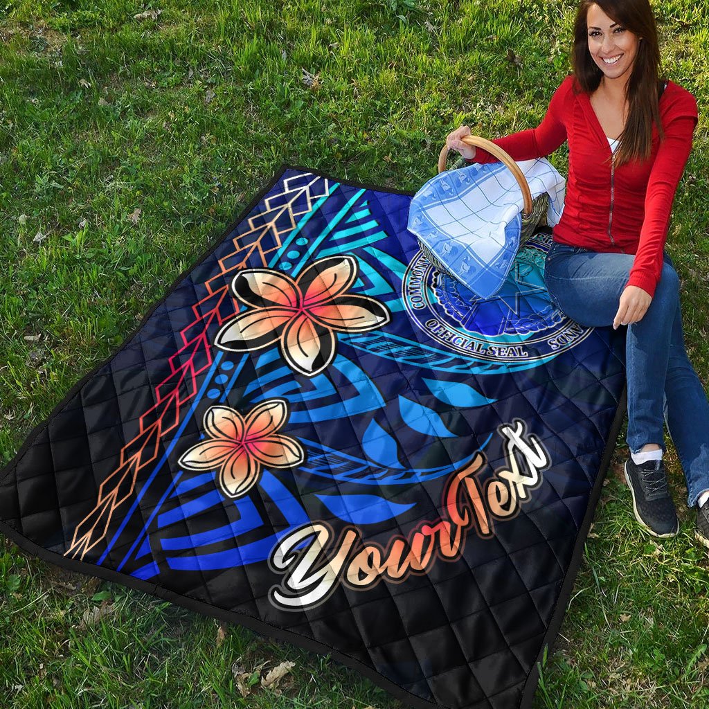 Northern Mariana Islands Custom Personalised Premium Quilt - Vintage Tribal Mountain - Polynesian Pride