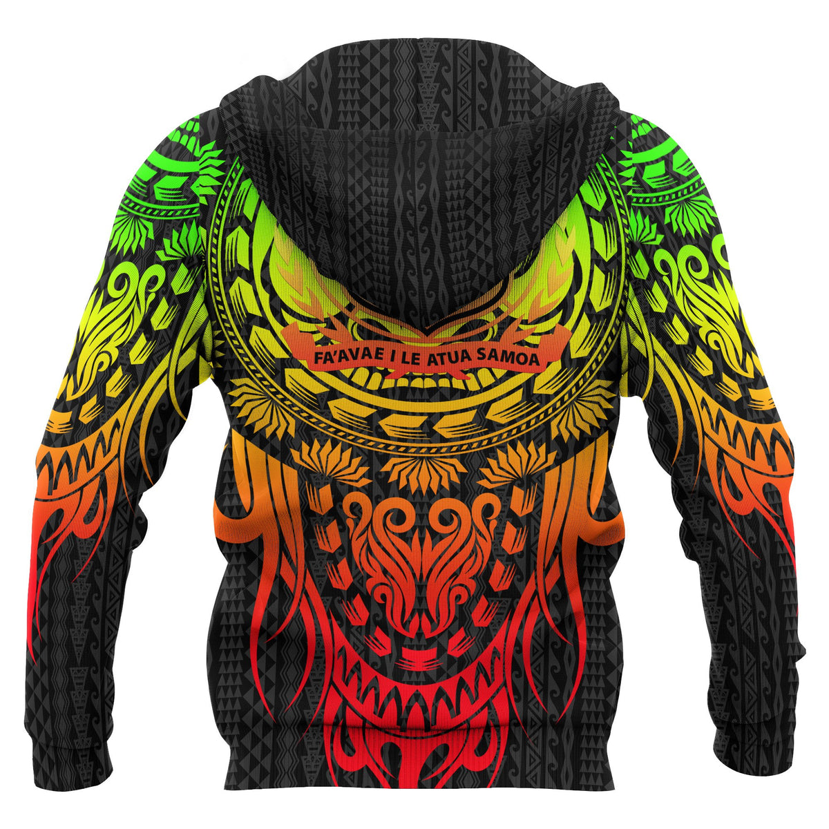 Samoa Polynesian Hoodie Tattoo Pattern With Seal - Polynesian Pride