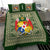 (Custom Personalised) Tonga Pattern Bedding Set Coat of Arms - Green and Beige LT4 - Polynesian Pride