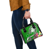 Fiji Shoulder Handbag - Turtle Plumeria (Green) - Polynesian Pride