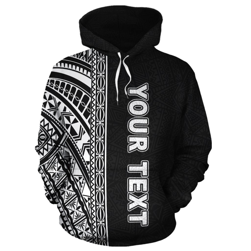 Polynesian Custom Hoodie Black Poly Line - Polynesian Pride