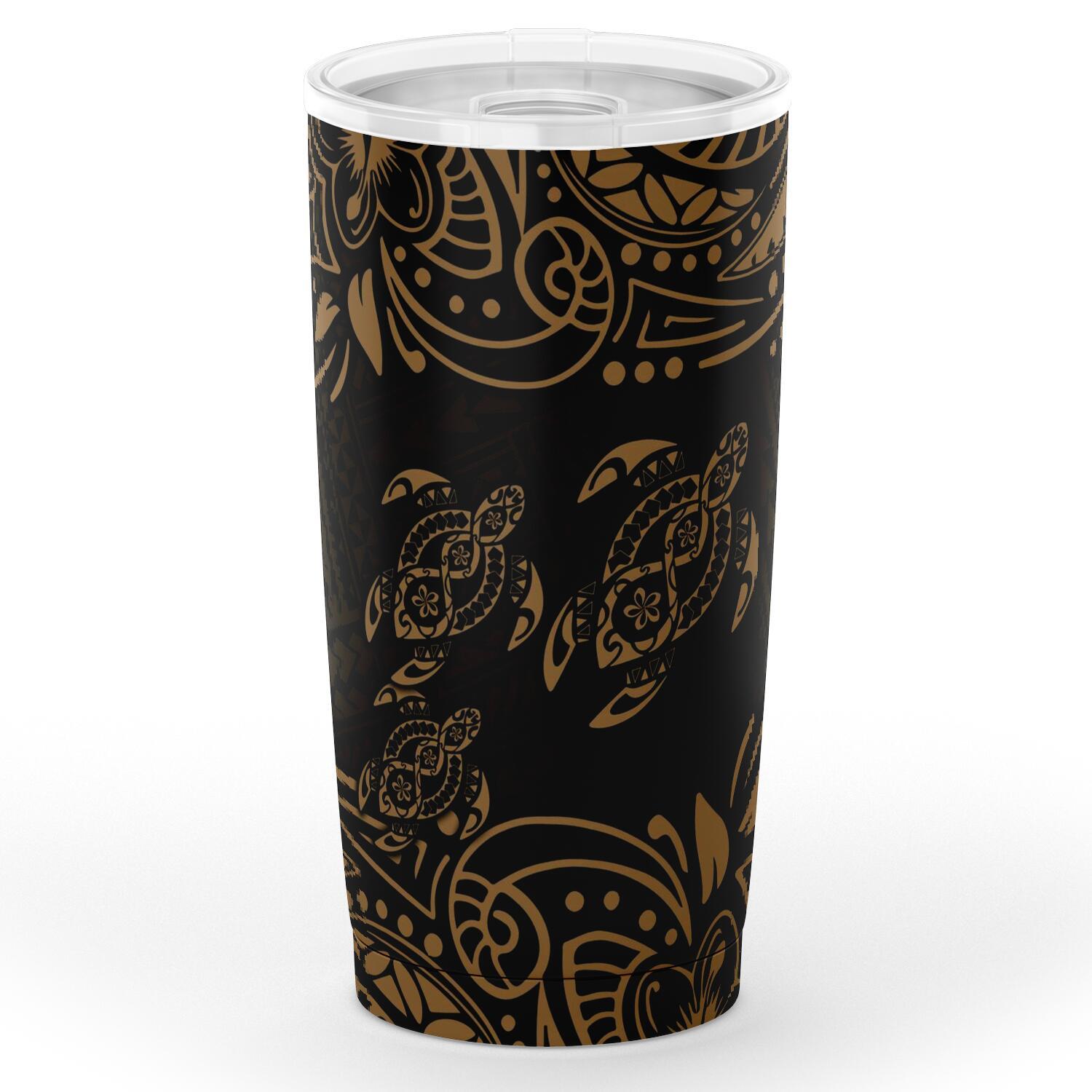 Polynesian Tumbler - Gold Sea Turtle
