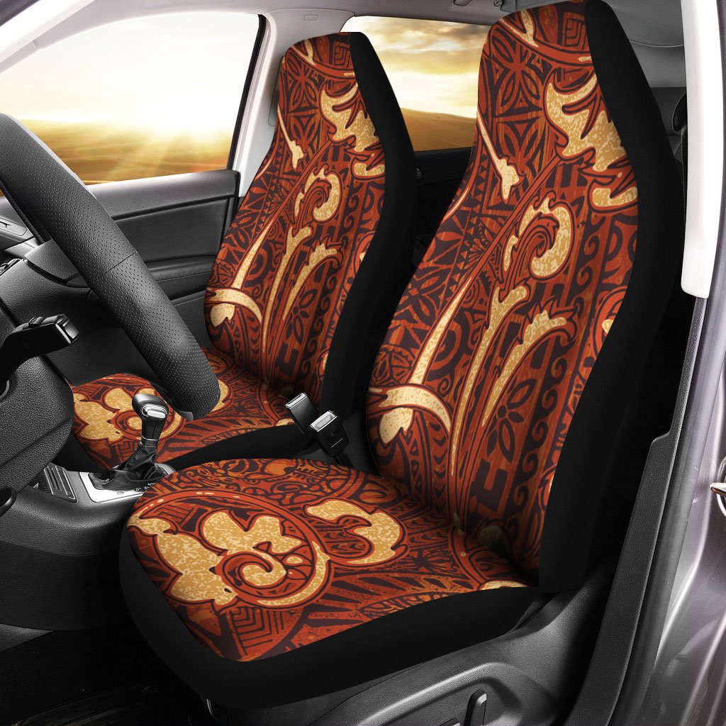 Polynesian Car Seat Cover - Tribal Fabric Patchwork Style Universal Fit Vintage - Polynesian Pride