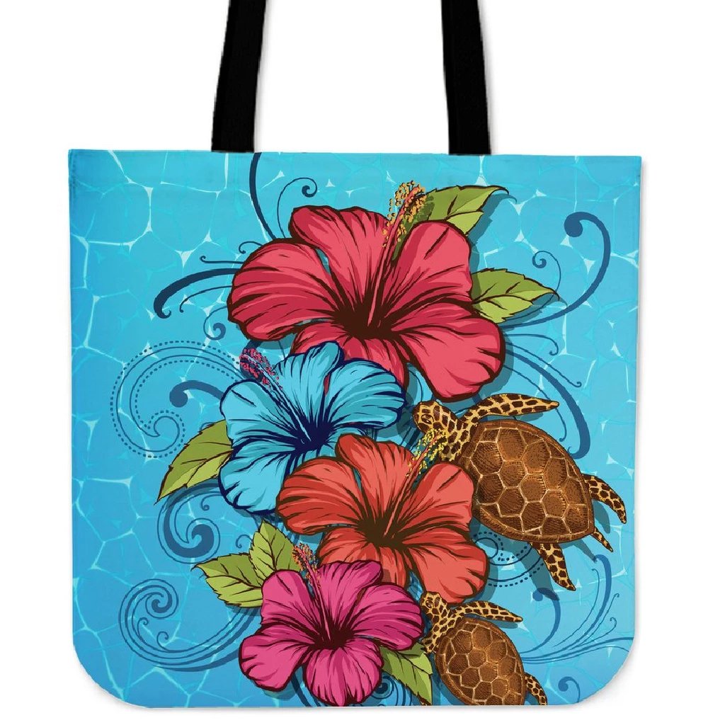 Hibiscus Flower Soulful Tote Bag Tote Bag One Size Blue - Polynesian Pride