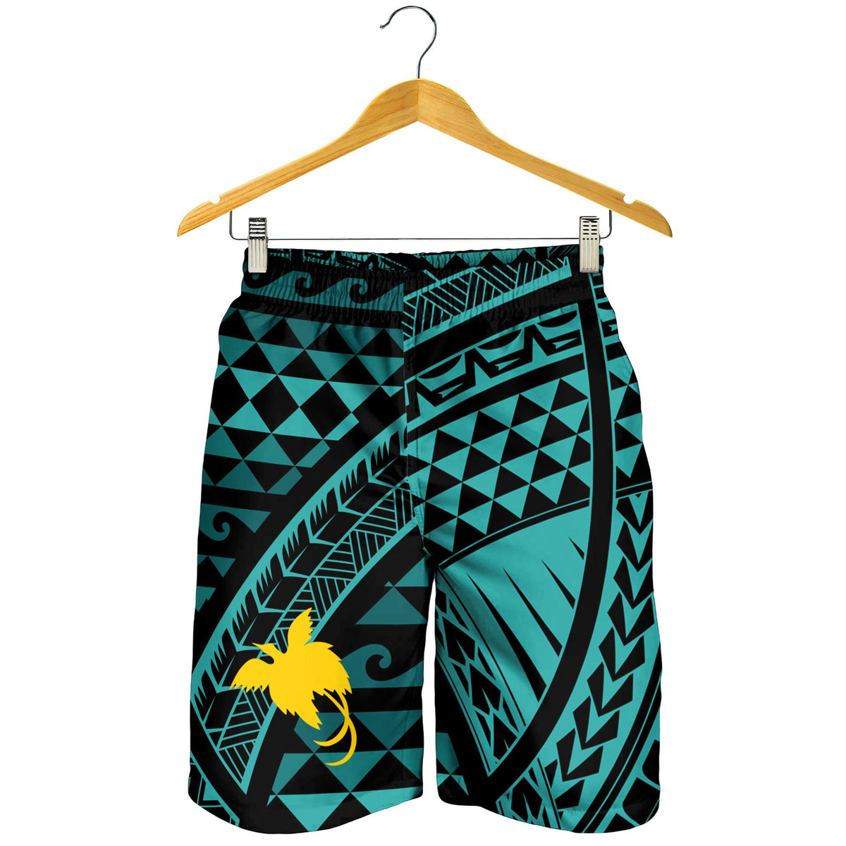 Papua New Guinea Men's Shorts - Tribal Seamless Pattern - Polynesian Pride