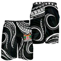 Fiji Coat of Arms Men Short Polynesian mix Coconut Pattern LT13 - Polynesian Pride