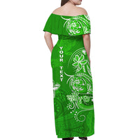 Custom Matching Hawaiian Outfits For Couples Polynesia Green Sea Turtle Honu and Map Dress and Hawaiian Shirt LT13 - Polynesian Pride