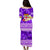 (Custom Personalised) Fiji Puletasi Dress Purple Tapa Pattern Fijian Tropical Flowers LT13 - Polynesian Pride