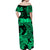 Hawaii Off Shoulder Long Dress Polynesia Green Attractive Hula Girl LT13 - Polynesian Pride