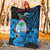 (Custom Personalised) Guam Seal Premium Blanket Polynesian Turtle with Flowers Version Blue LT13 - Polynesian Pride