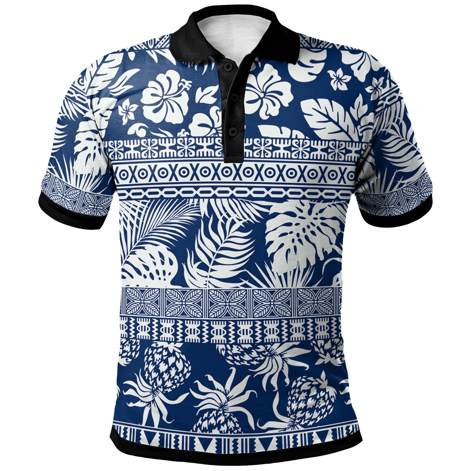 Polynesian Polo Shirt Hibiscus Tropical Leaves Pattern Unisex Vintage Color - Polynesian Pride