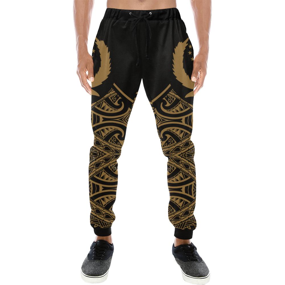 Pohnpei Tribal Sweatpant - Black Gold Unisex Black And Gold - Polynesian Pride