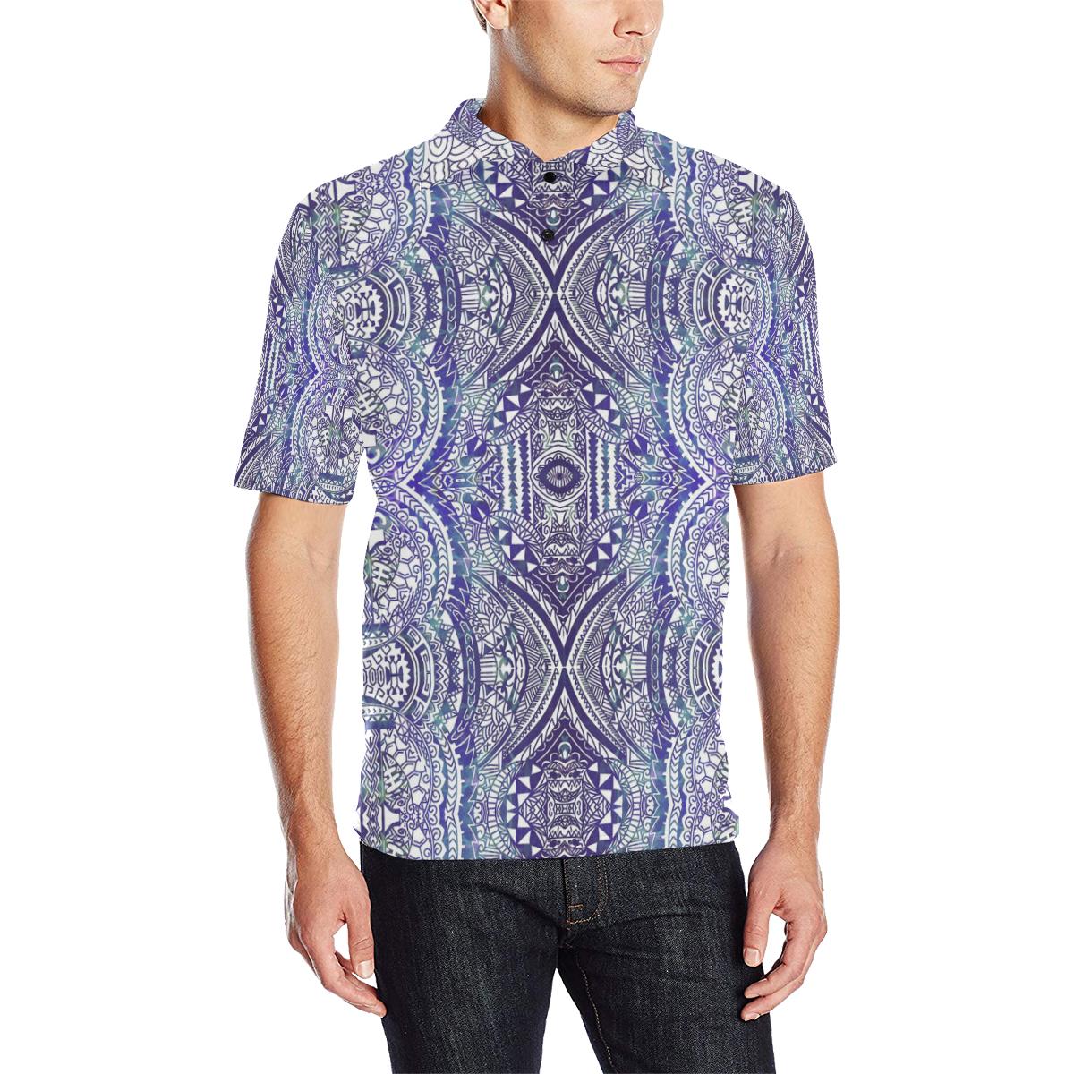Polynesian Polo Shirt Violet Unisex Black - Polynesian Pride