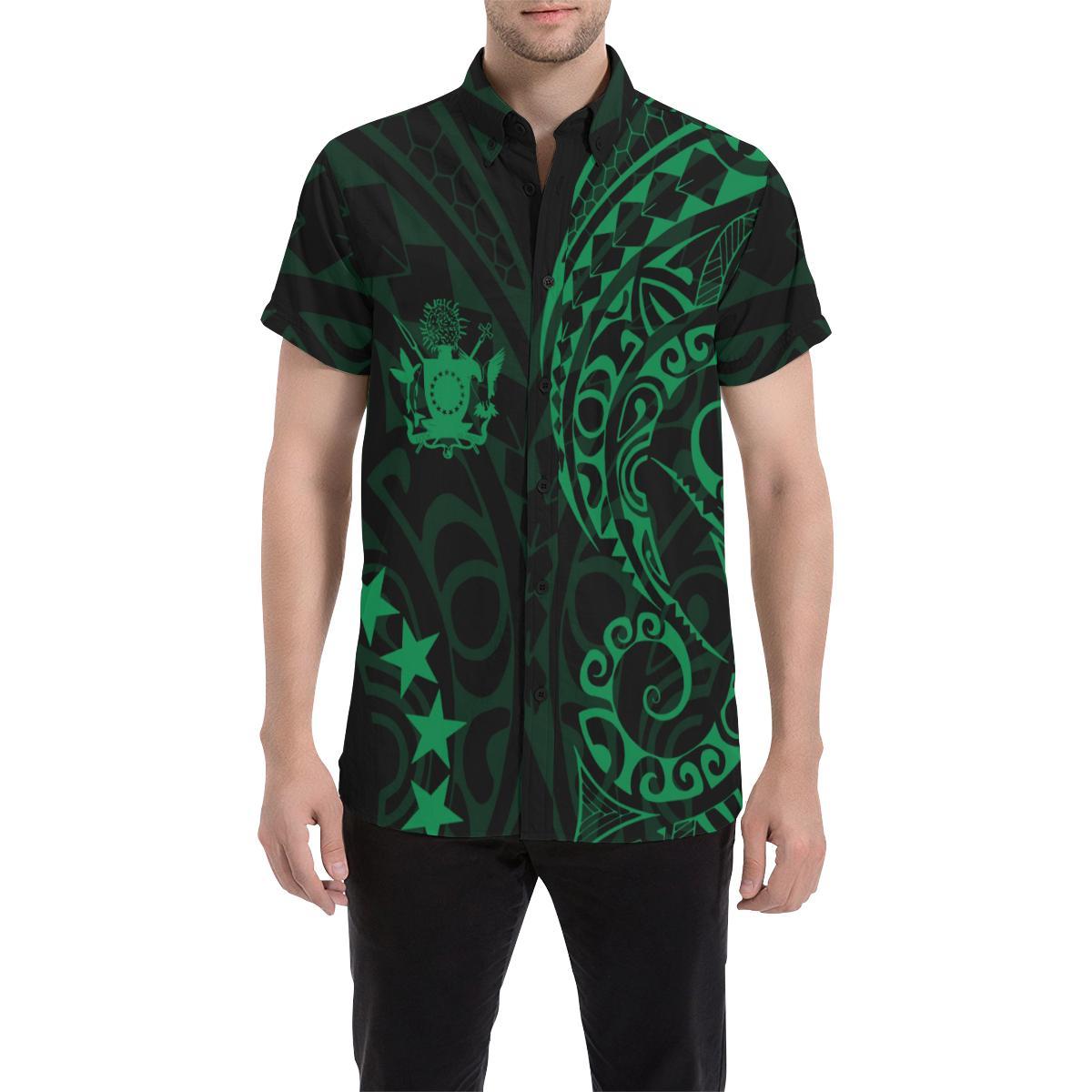 Cook Islands Short Sleeve Shirt Green - Polynesian Pride