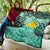 Tokelau Premium Quilt - Vintage Floral Pattern Green Color - Polynesian Pride
