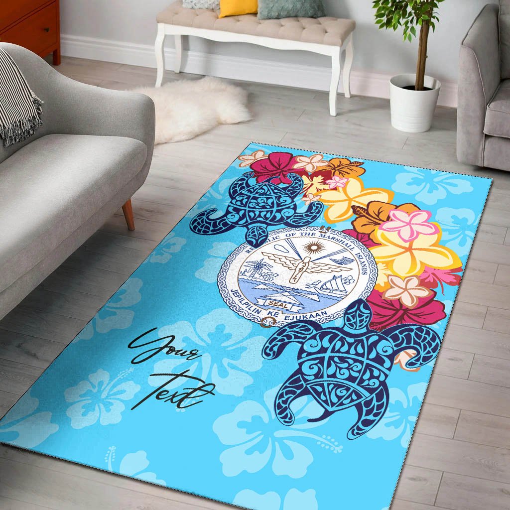 Marshall Islands Area Rug - Custom Personalised Tropical Style Blue - Polynesian Pride