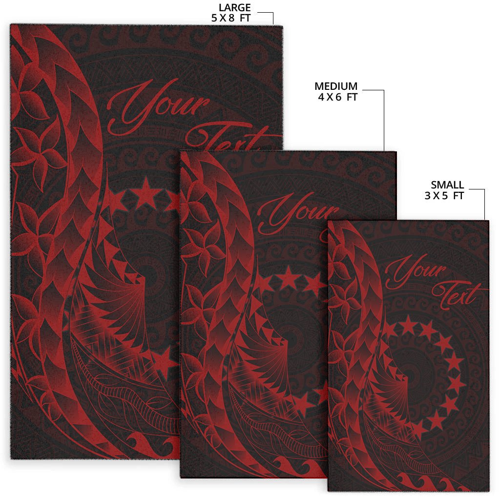 Cook Islands Area Rug - Custom Personalised Polynesian Pattern Style Red Color - Polynesian Pride