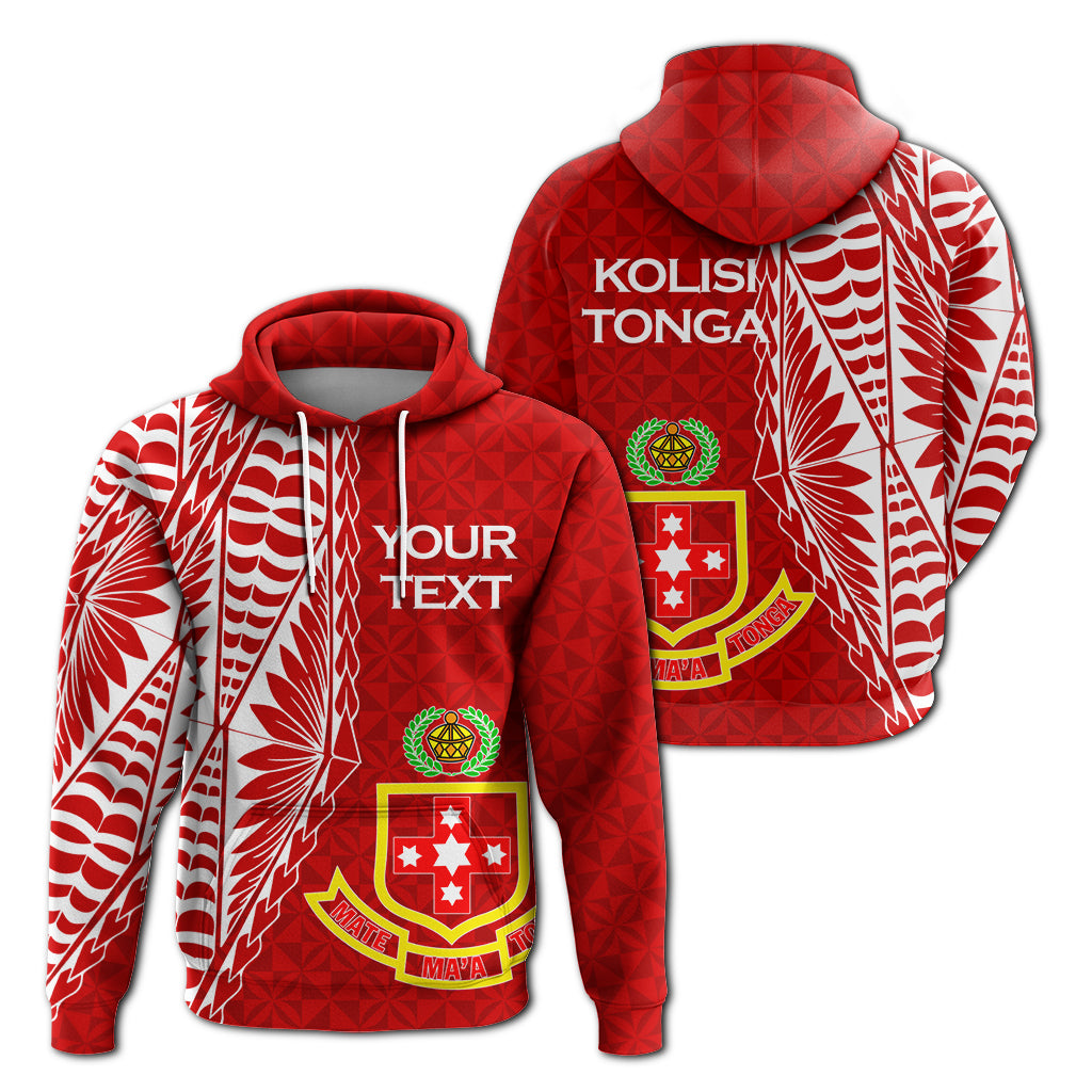 Custom Kolisi Tonga Atele Hoodie Tongan Tribal LT12 Unisex Red - Polynesian Pride