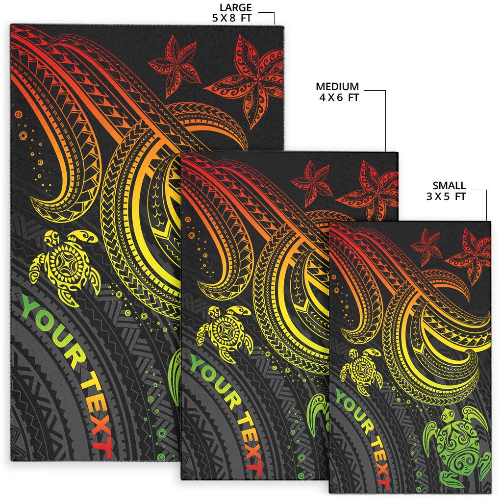 Polynesian Custom Personalised Area Rugs - Reggae Turtle - Polynesian Pride