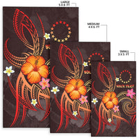 Cook Islands Polynesian Personalised Area Rug - Legend of Cook Islands (Red) - Polynesian Pride