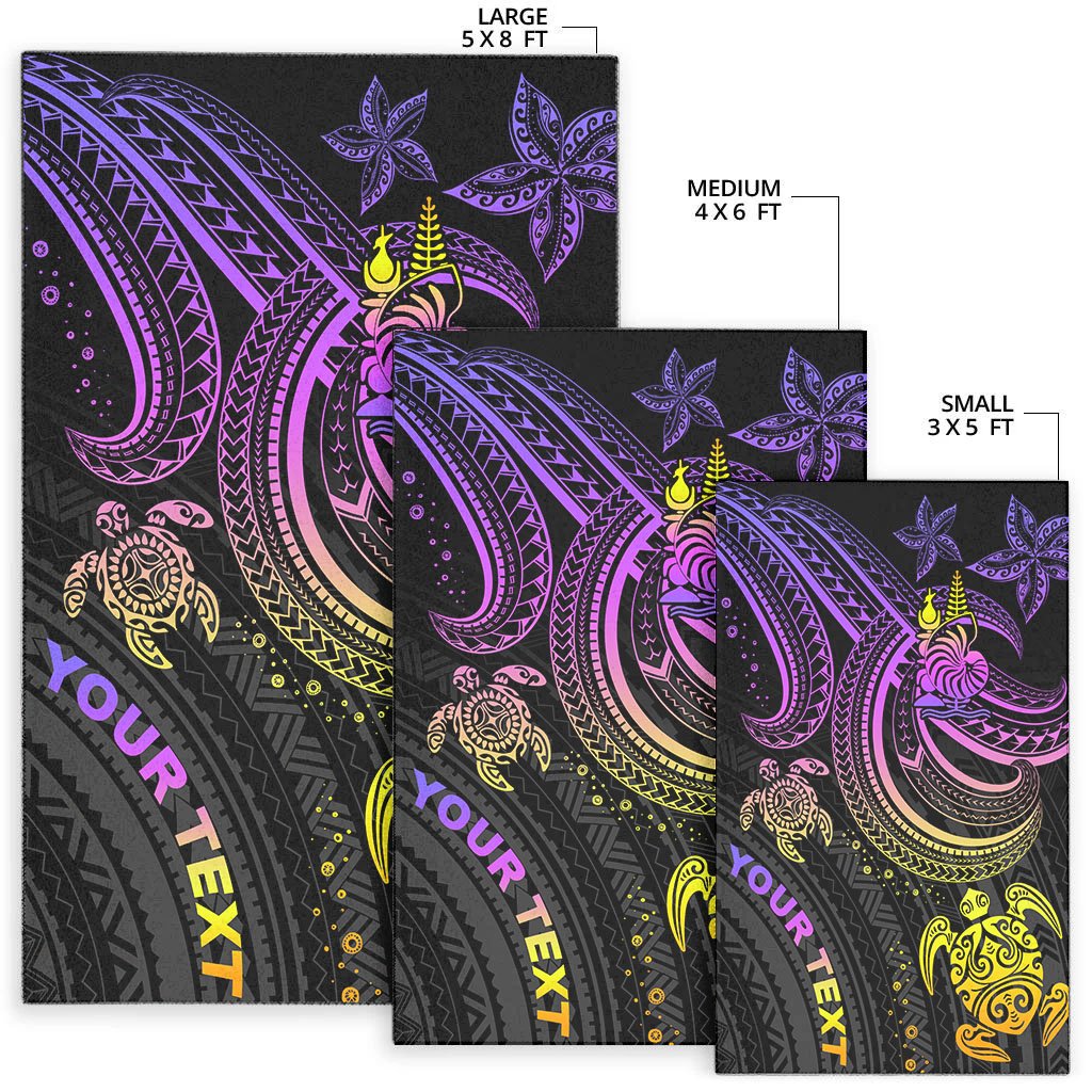 New Caledonia Custom Personalised Area Rug - Pink Turtle - Polynesian Pride