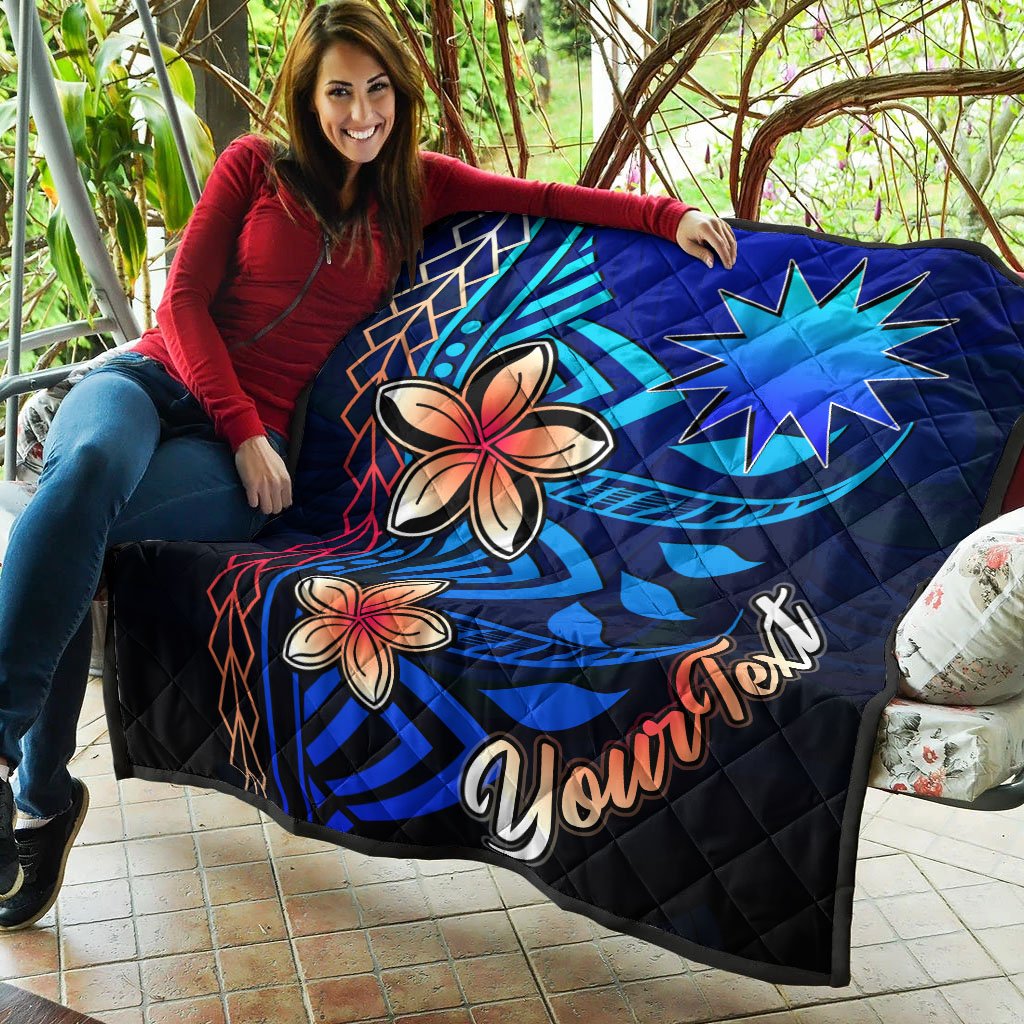 Nauru Custom Personalised Premium Quilt - Vintage Tribal Mountain - Polynesian Pride
