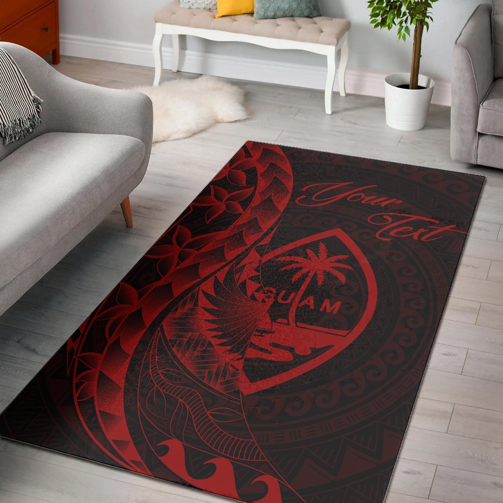 Guam Area Rug - Custom Personalised Polynesian Pattern Style Red Color Red - Polynesian Pride