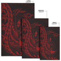 Vanuatu Area Rug - Custom Polynesian Pattern Style Red Color - Polynesian Pride