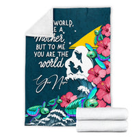 (Custom Personalised) Tokelau Mothers Day With Green Turtle Blanket - LT12 - Polynesian Pride