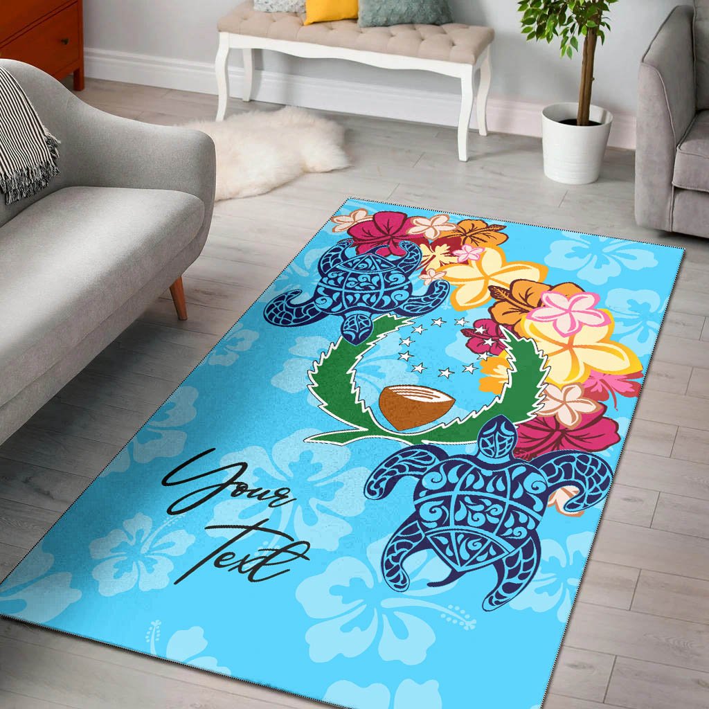 Pohnpei Area Rug - Custom Personalised Tropical Style Blue - Polynesian Pride