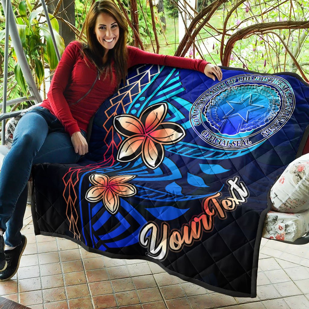 Northern Mariana Islands Custom Personalised Premium Quilt - Vintage Tribal Mountain - Polynesian Pride