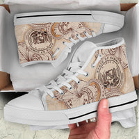 Hawaii High Top Shoes - Hibiscus Flowers Vintage Style - Polynesian Pride