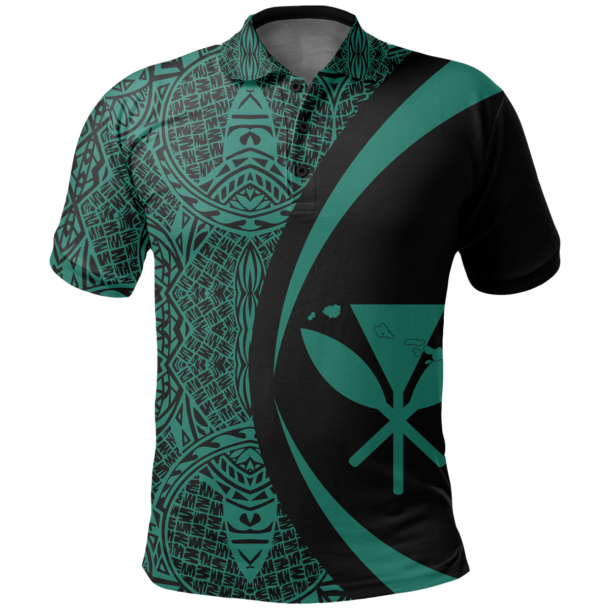 Hawaii Kanaka Polynesian Polo Shirt Celedon Circle Style - Polynesian Pride