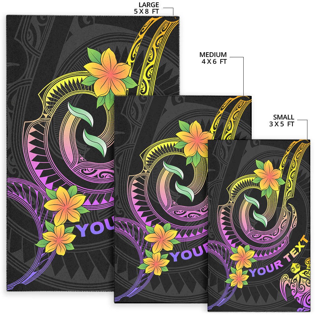 Polynesian Custom Personalised Area Rugs - Plumeria Flowers with Spiral Patterns - Polynesian Pride